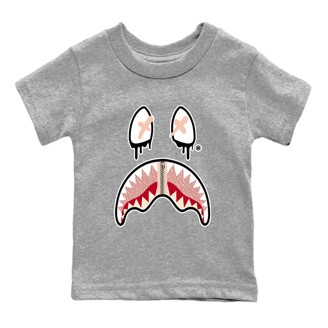 Air Jordan 3 Valentine's Day Graphic shirts Shark Face Valentine Gift shirts Air Jordan 3 Washed Coral best t-shirts to wear with jordans SNRT Sneaker Tees Youth Baby Heather Grey 2 tee