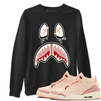 Air Jordan 3 Valentine's Day Graphic shirts Shark Face Valentine Gift shirts Air Jordan 3 Washed Coral best t-shirts to wear with jordans SNRT Sneaker Tees unisex cotton Black 1 shirts
