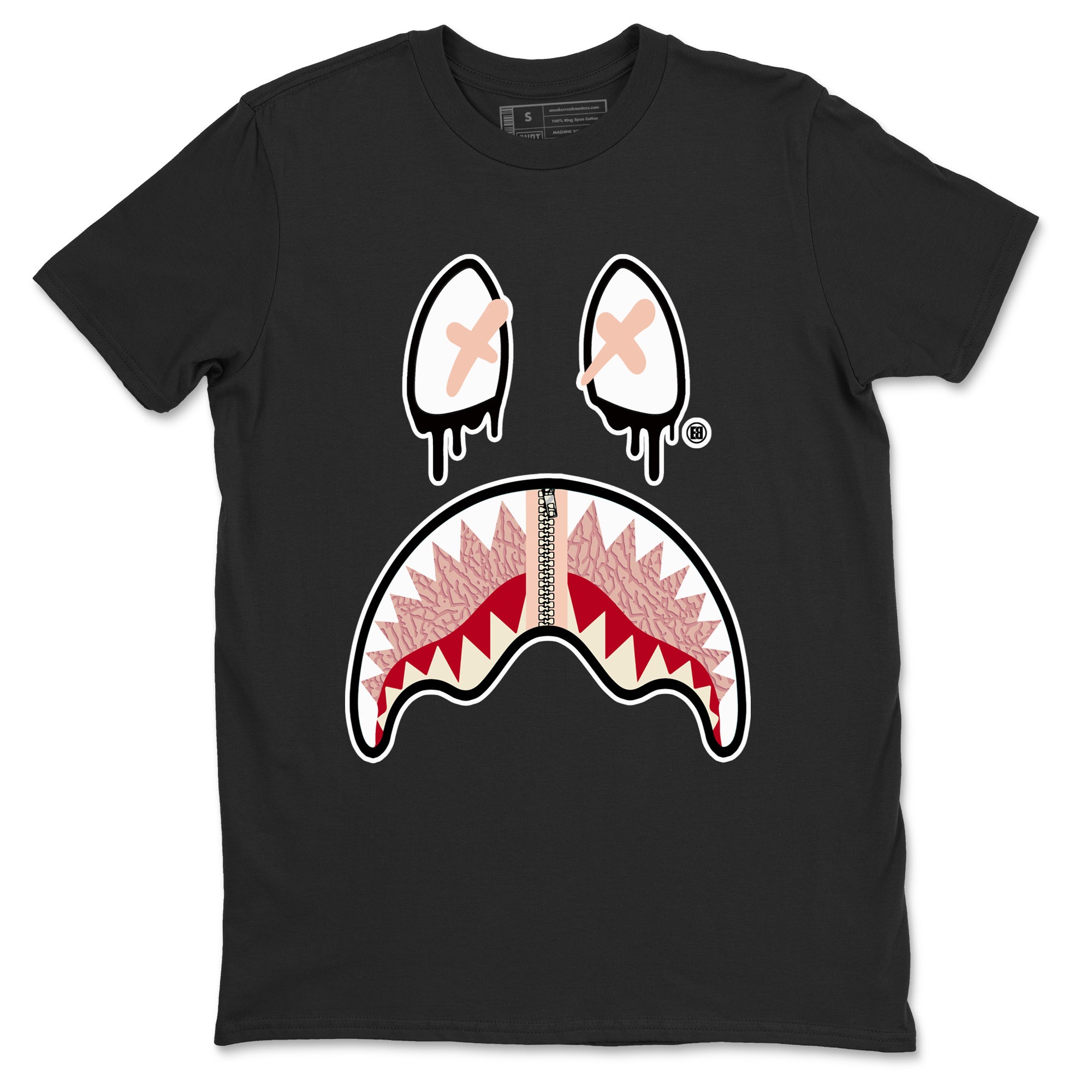 Air Jordan 3 Valentine's Day Graphic shirts Shark Face Valentine Gift shirts Air Jordan 3 Washed Coral best t-shirts to wear with jordans SNRT Sneaker Tees unisex cotton Black 2 shirts