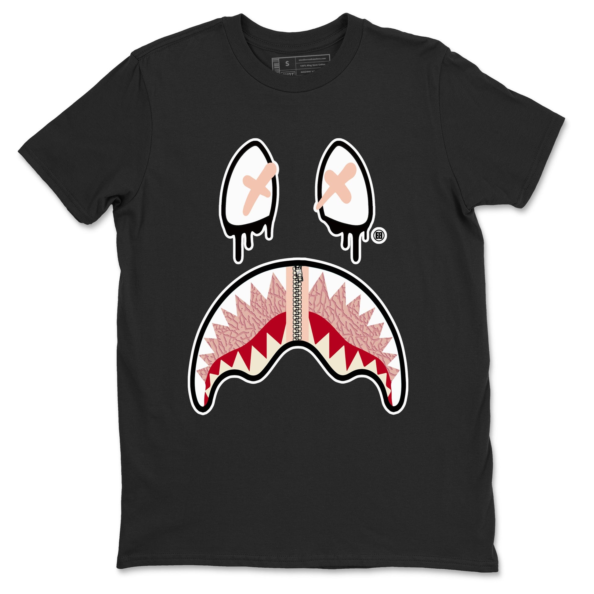 Air Jordan 3 Valentine's Day Graphic shirts Shark Face Valentine Gift shirts Air Jordan 3 Washed Coral best t-shirts to wear with jordans SNRT Sneaker Tees unisex cotton Black 2 shirts