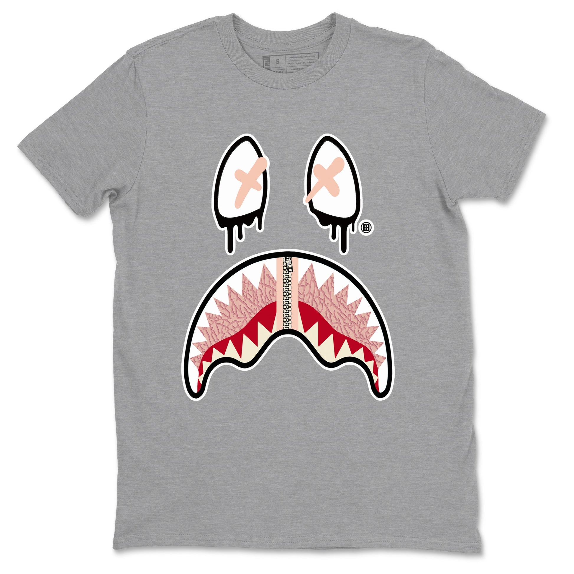 Air Jordan 3 Valentine's Day Graphic shirts Shark Face Valentine Gift shirts Air Jordan 3 Washed Coral best t-shirts to wear with jordans SNRT Sneaker Tees unisex cotton Heather Grey 2 shirts