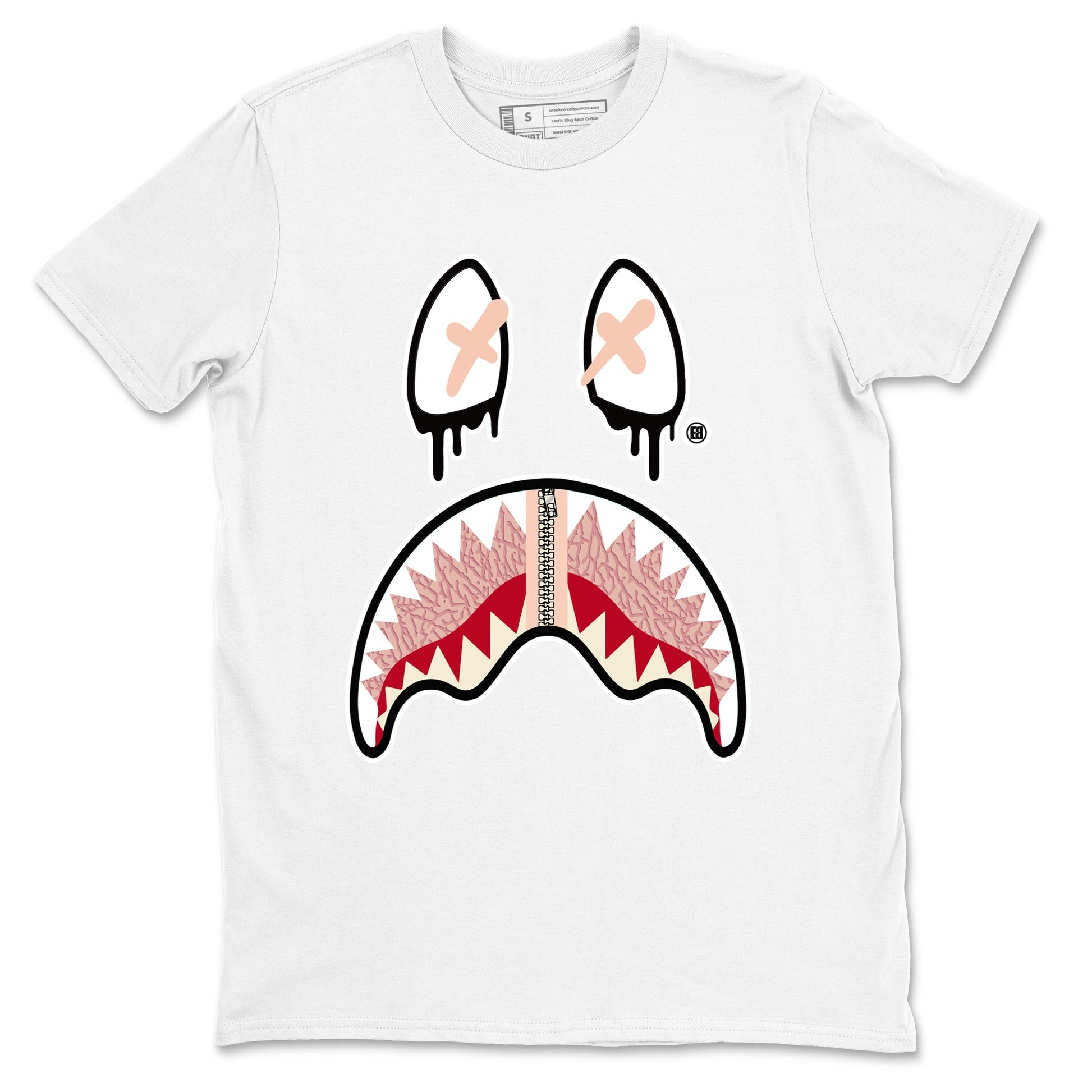 Air Jordan 3 Valentine's Day Graphic shirts Shark Face Valentine Gift shirts Air Jordan 3 Washed Coral best t-shirts to wear with jordans SNRT Sneaker Tees unisex cotton White 2 shirts