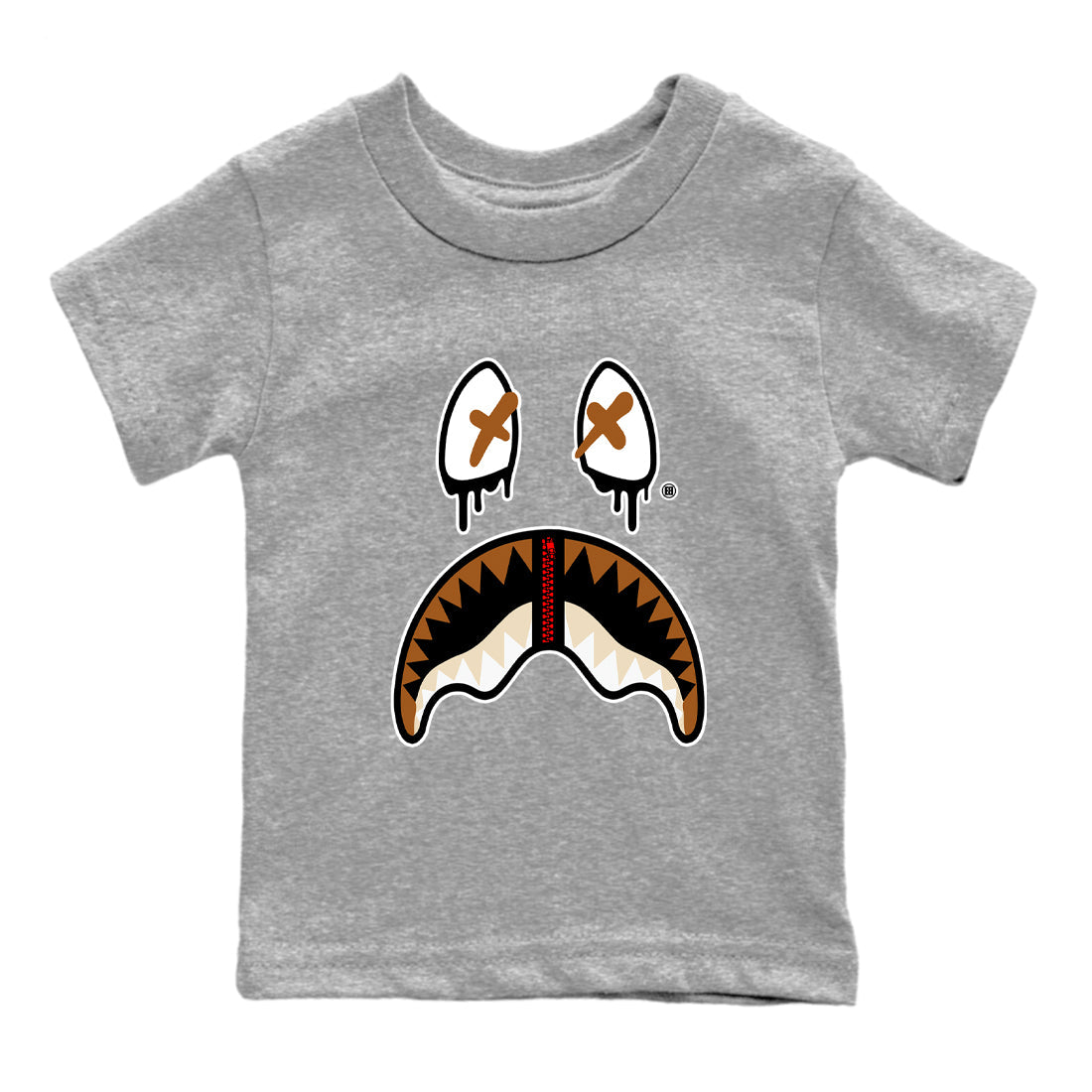 5s Archaeo Brown shirts to match jordans Shark Face sneaker match tees Air Jordan 5 Archaeo Brown SNRT Sneaker Release Tees Youth Baby Heather Grey 2 crew neck shirts