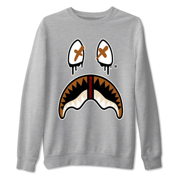 5s Archaeo Brown shirts to match jordans Shark Face sneaker match tees Air Jordan 5 Archaeo Brown SNRT Sneaker Release Tees unisex cotton Heather Grey 2 crew neck shirts