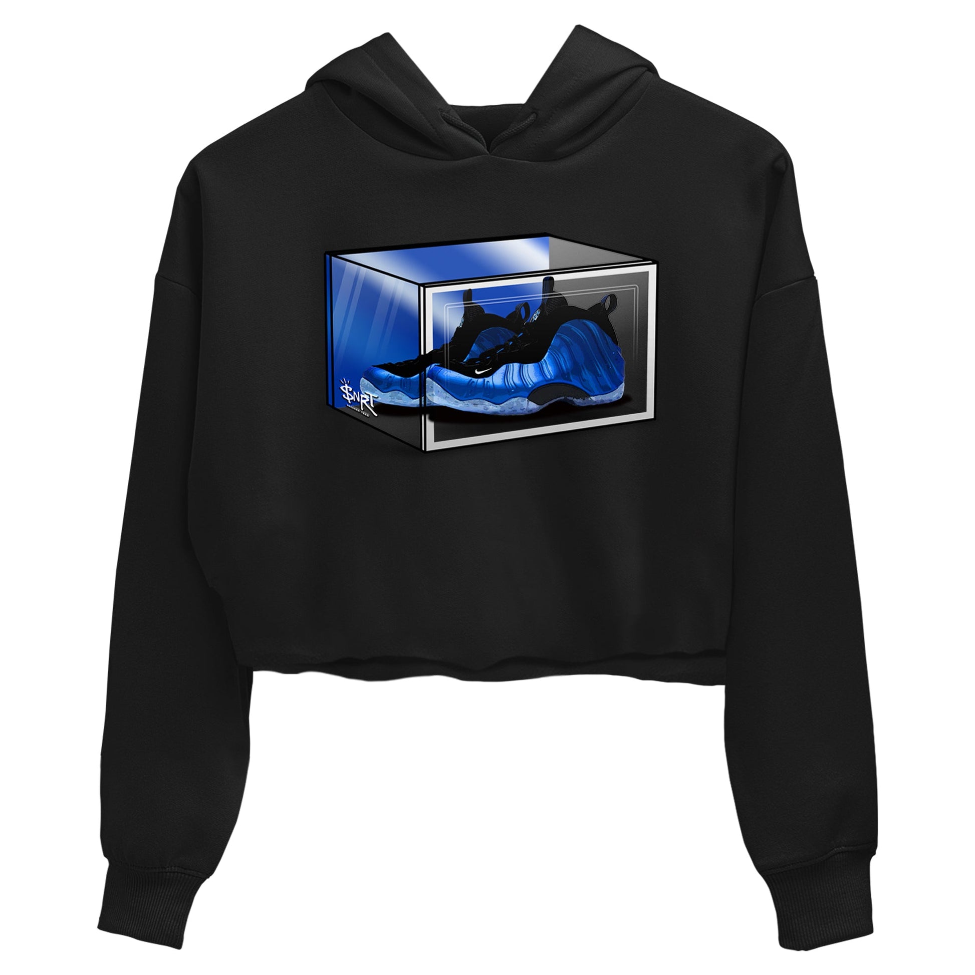 Foams One Royal shirts to match jordans Shoe Box sneaker match tees Air Foamposite One Royal match shoes to clothes SNRT Sneaker Tees unisex cotton Black 2 crop tee