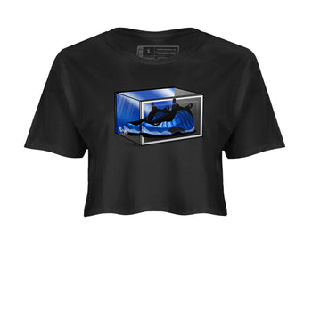 Foams One Royal shirts to match jordans Shoe Box sneaker match tees Air Foamposite One Royal match shoes to clothes SNRT Sneaker Tees unisex cotton Black 2 crop tee