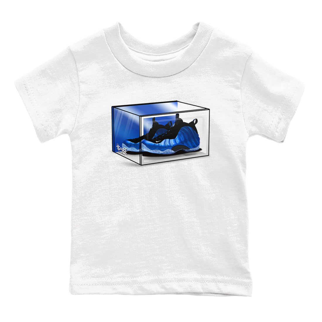 Foams One Royal shirts to match jordans Shoe Box sneaker match tees Air Foamposite One Royal match shoes to clothes SNRT Sneaker Tees Youth Baby White 2 tee