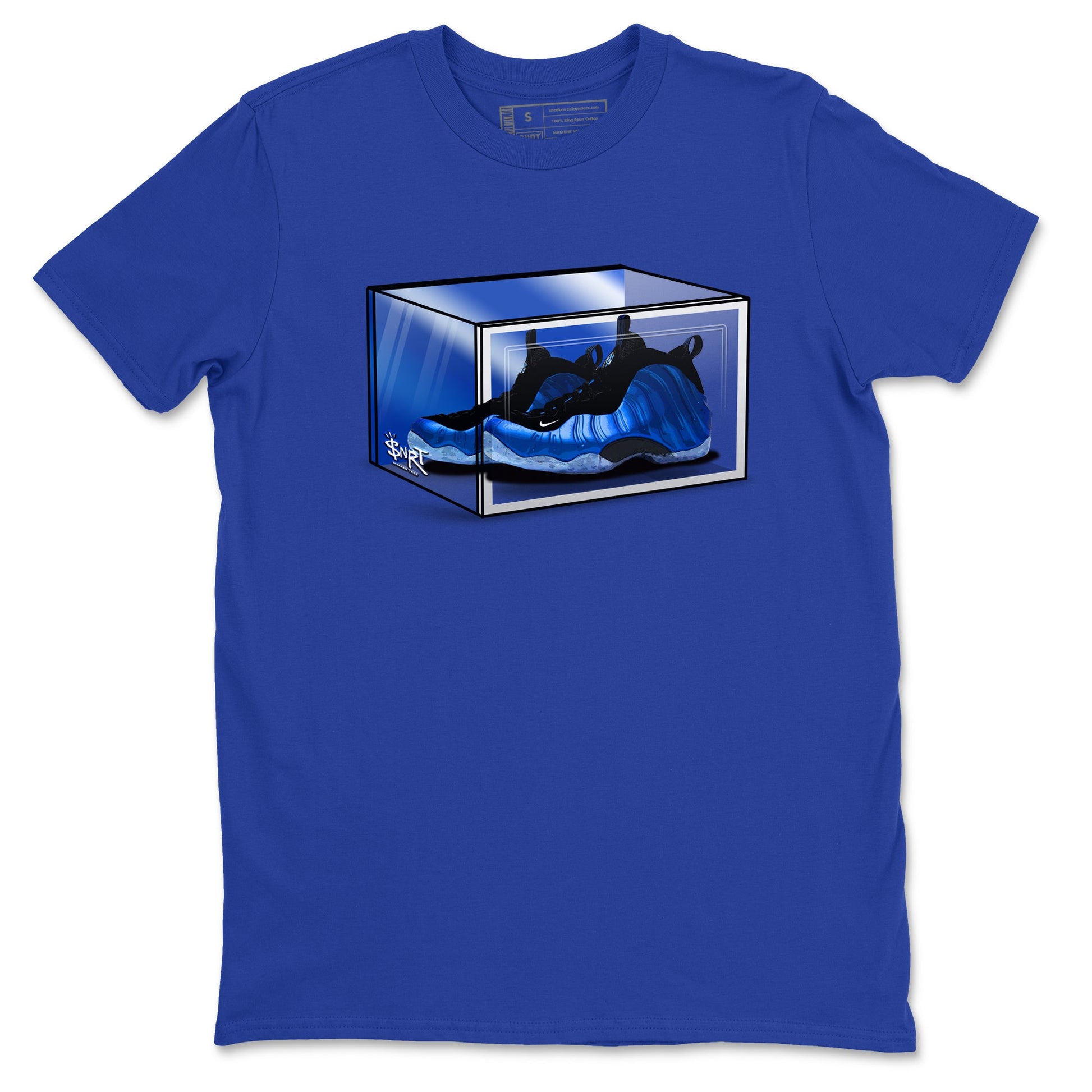 Foams One Royal shirts to match jordans Shoe Box sneaker match tees Air Foamposite One Royal match shoes to clothes SNRT Sneaker Tees unisex cotton Royal Blue 2 shirts