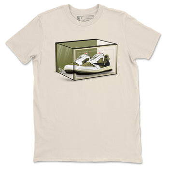Jordan 1 Olive t shirts to match sneakers Shoe Box sneaker match tees Air Jordan 1 Low x Travis Scott Reverse Olive tee SNRT Sneaker Tees unisex cotton Natural 2 shirts