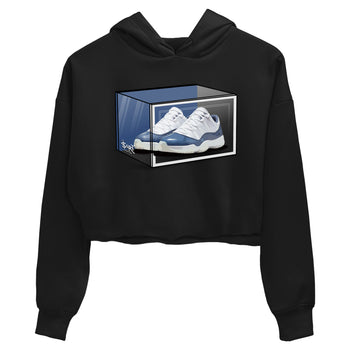 11s Diffused Blue Shirts To Match Jordans Shoe Box sneaker match tees Air Jordan 11 Diffused Blue Tee SNRT Sneaker Release Tees unisex cotton Black 2 Crop Shirts