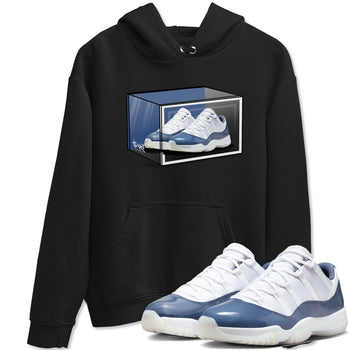 11s Diffused Blue Shirts To Match Jordans Shoe Box sneaker match tees Air Jordan 11 Diffused Blue Tee SNRT Sneaker Release Tees unisex cotton Black 1 crew neck shirts