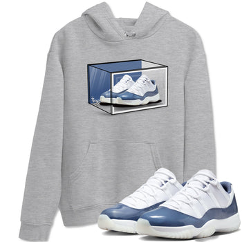11s Diffused Blue Shirts To Match Jordans Shoe Box sneaker match tees Air Jordan 11 Diffused Blue Tee SNRT Sneaker Release Tees unisex cotton Heather Grey 1 crew neck shirts