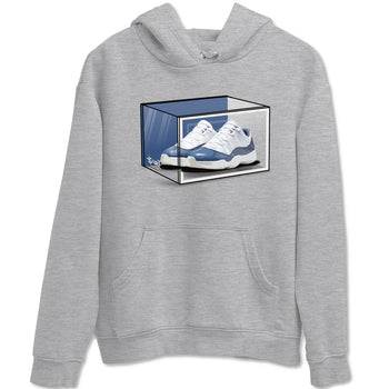 11s Diffused Blue Shirts To Match Jordans Shoe Box sneaker match tees Air Jordan 11 Diffused Blue Tee SNRT Sneaker Release Tees unisex cotton Heather Grey 2 crew neck shirts