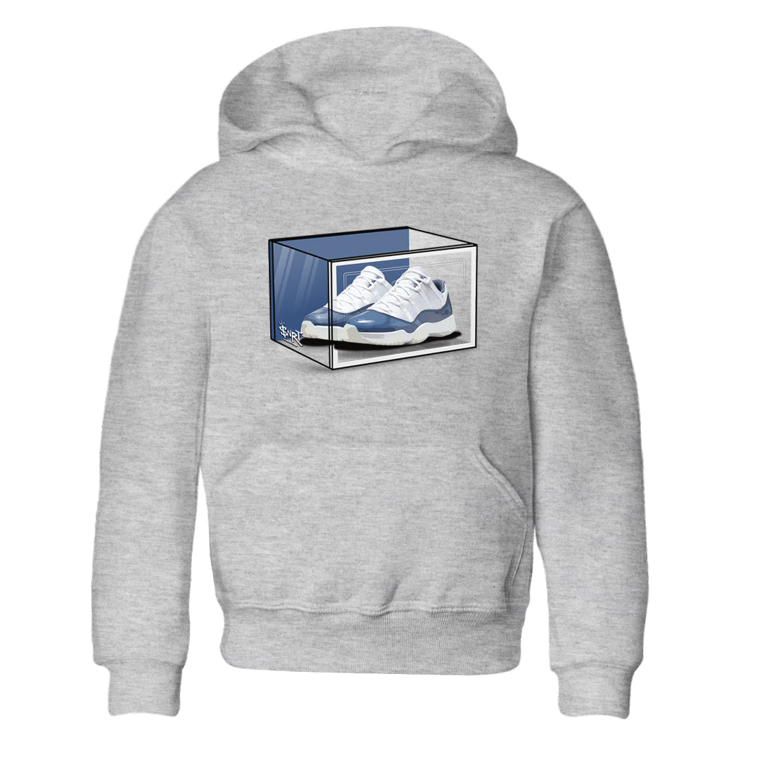 11s Diffused Blue Shirts To Match Jordans Shoe Box sneaker match tees Air Jordan 11 Diffused Blue Tee SNRT Sneaker Release Tees Youth Baby Heather Grey 2 crew neck shirts