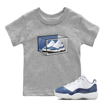11s Diffused Blue Shirts To Match Jordans Shoe Box sneaker match tees Air Jordan 11 Diffused Blue Tee SNRT Sneaker Release Tees Youth Baby Heather Grey 1 crew neck shirts