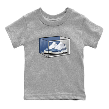 11s Diffused Blue Shirts To Match Jordans Shoe Box sneaker match tees Air Jordan 11 Diffused Blue Tee SNRT Sneaker Release Tees Youth Baby Heather Grey 2 crew neck shirts