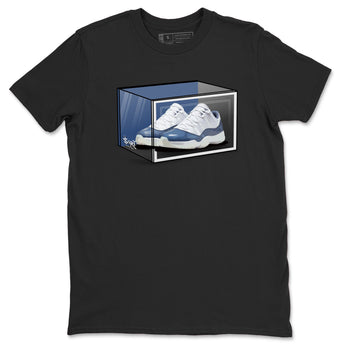 11s Diffused Blue Shirts To Match Jordans Shoe Box sneaker match tees Air Jordan 11 Diffused Blue Tee SNRT Sneaker Release Tees unisex cotton Black 2 crew neck shirts