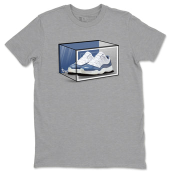 11s Diffused Blue Shirts To Match Jordans Shoe Box sneaker match tees Air Jordan 11 Diffused Blue Tee SNRT Sneaker Release Tees unisex cotton Heather Grey 2 crew neck shirts