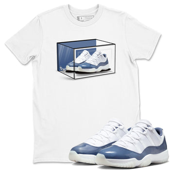 11s Diffused Blue Shirts To Match Jordans Shoe Box sneaker match tees Air Jordan 11 Diffused Blue Tee SNRT Sneaker Release Tees unisex cotton White 1 crew neck shirts