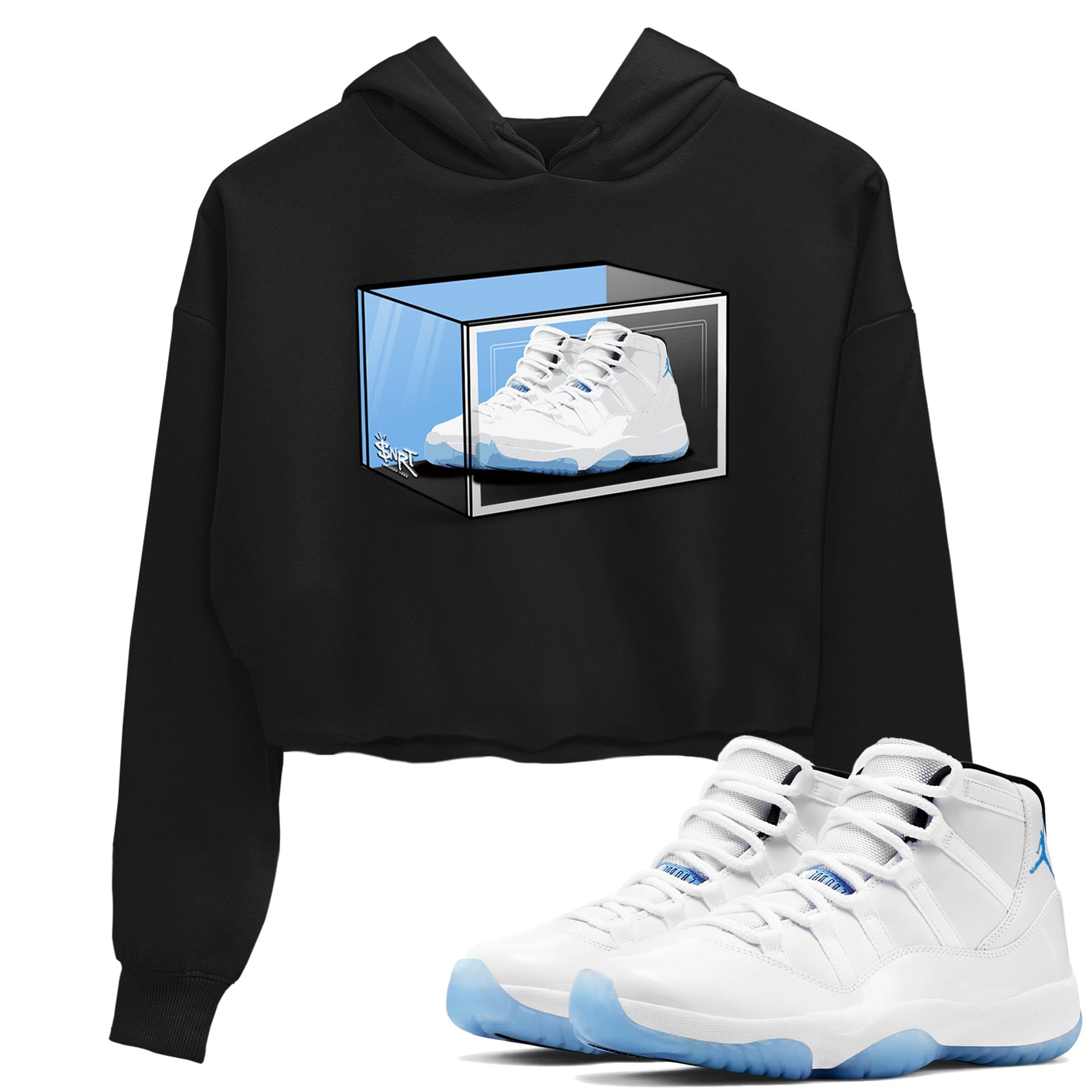 11s Legend Blue shirts to match jordans Shoe Box best t shirts to wear with jordans AJ11 Retro Legend Blue match shoes to clothes SNRT Sneaker Tees unisex cotton Black 1 crop tee