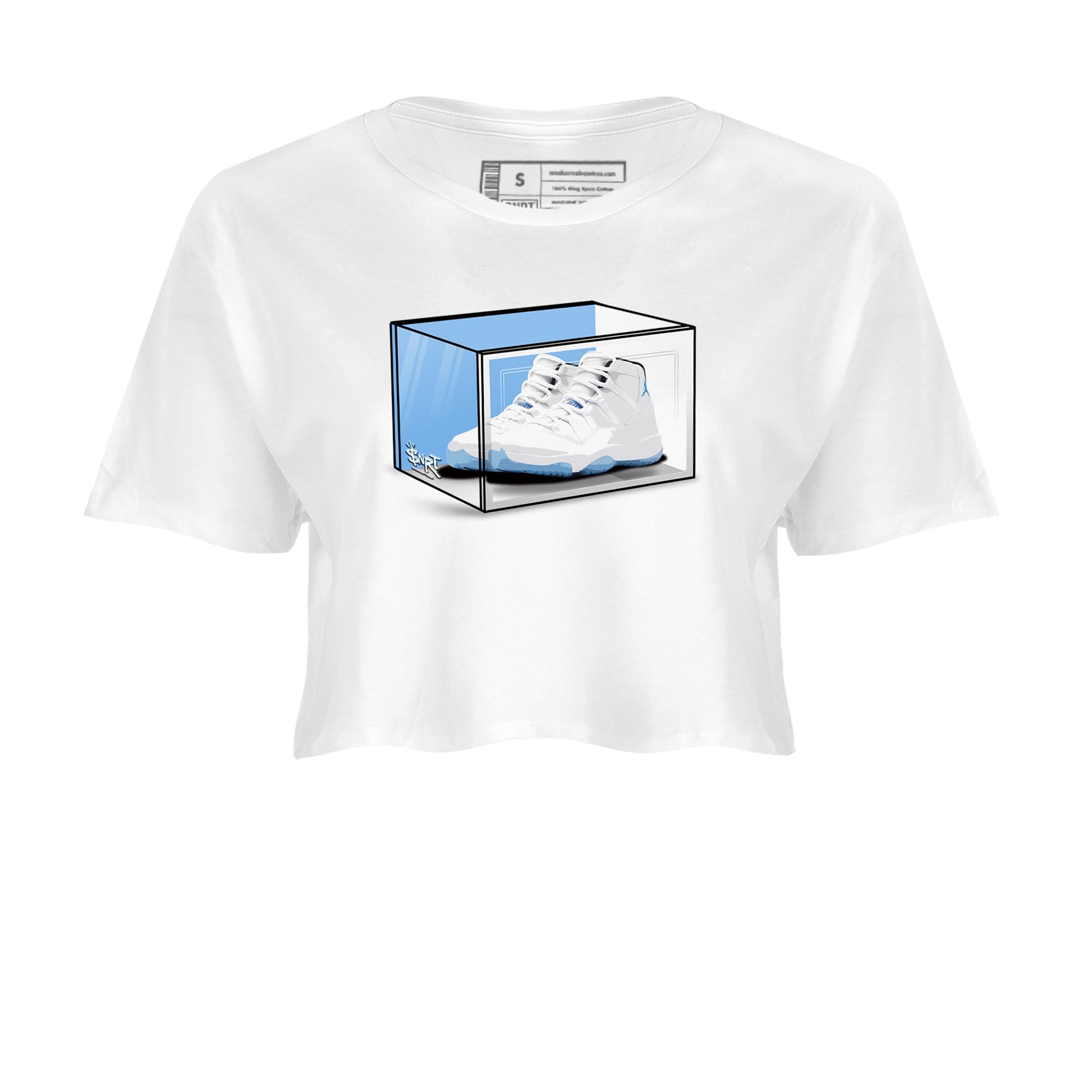 11s Legend Blue shirts to match jordans Shoe Box best t shirts to wear with jordans AJ11 Retro Legend Blue match shoes to clothes SNRT Sneaker Tees unisex cotton White 2 crop tee