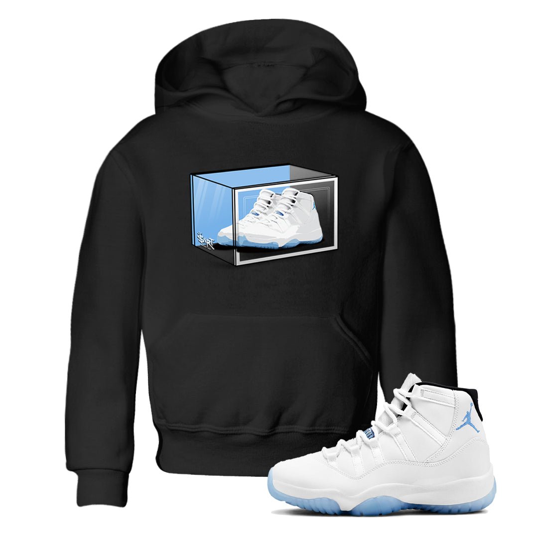 11s Legend Blue shirts to match jordans Shoe Box best t shirts to wear with jordans AJ11 Retro Legend Blue match shoes to clothes SNRT Sneaker Tees Youth Baby Black 1 tee
