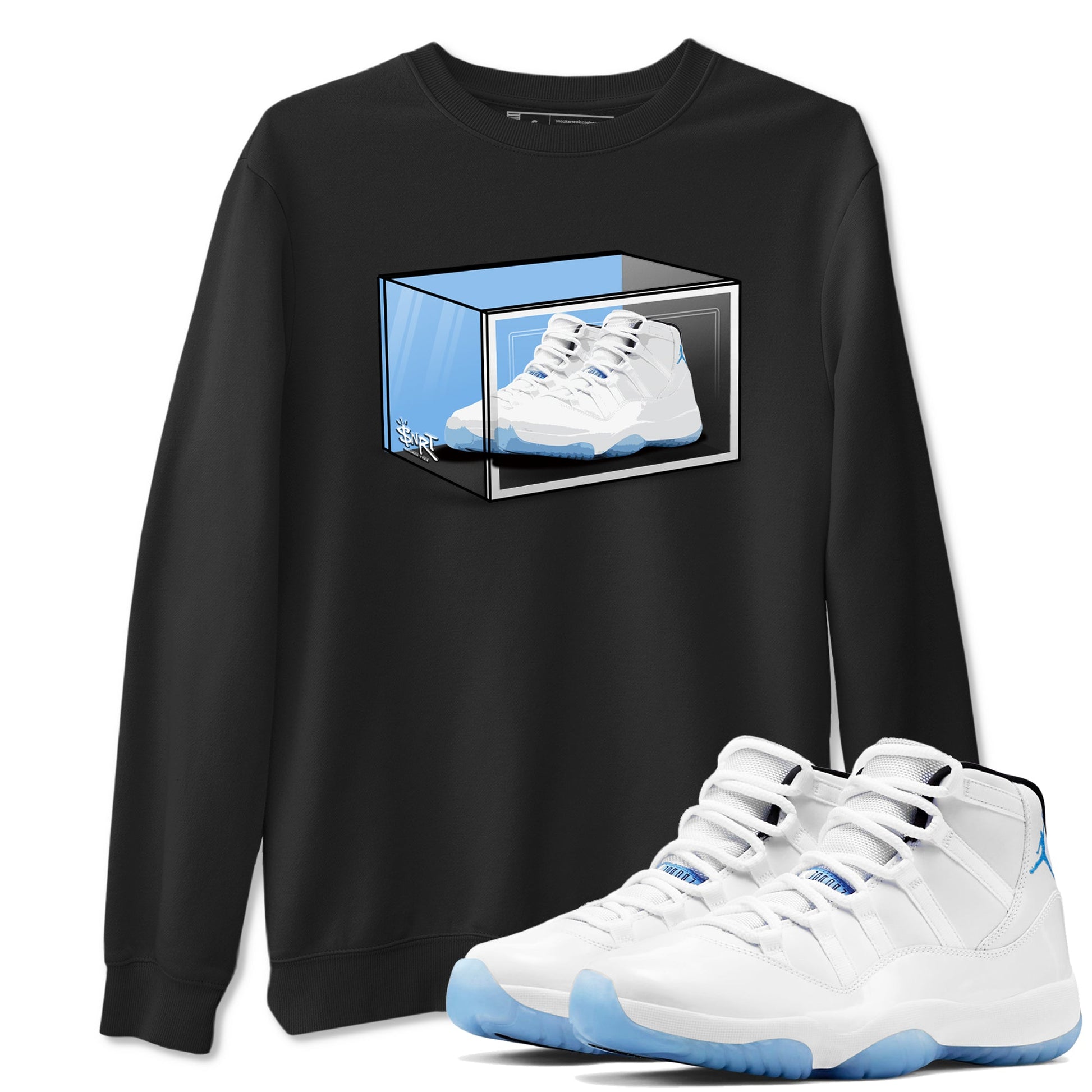 11s Legend Blue shirts to match jordans Shoe Box best t shirts to wear with jordans AJ11 Retro Legend Blue match shoes to clothes SNRT Sneaker Tees unisex cotton Black 1 shirts