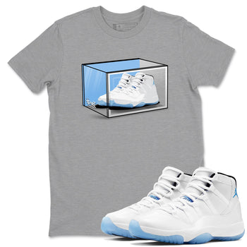 11s Legend Blue shirts to match jordans Shoe Box best t shirts to wear with jordans AJ11 Retro Legend Blue match shoes to clothes SNRT Sneaker Tees unisex cotton Heather Grey 1 shirts
