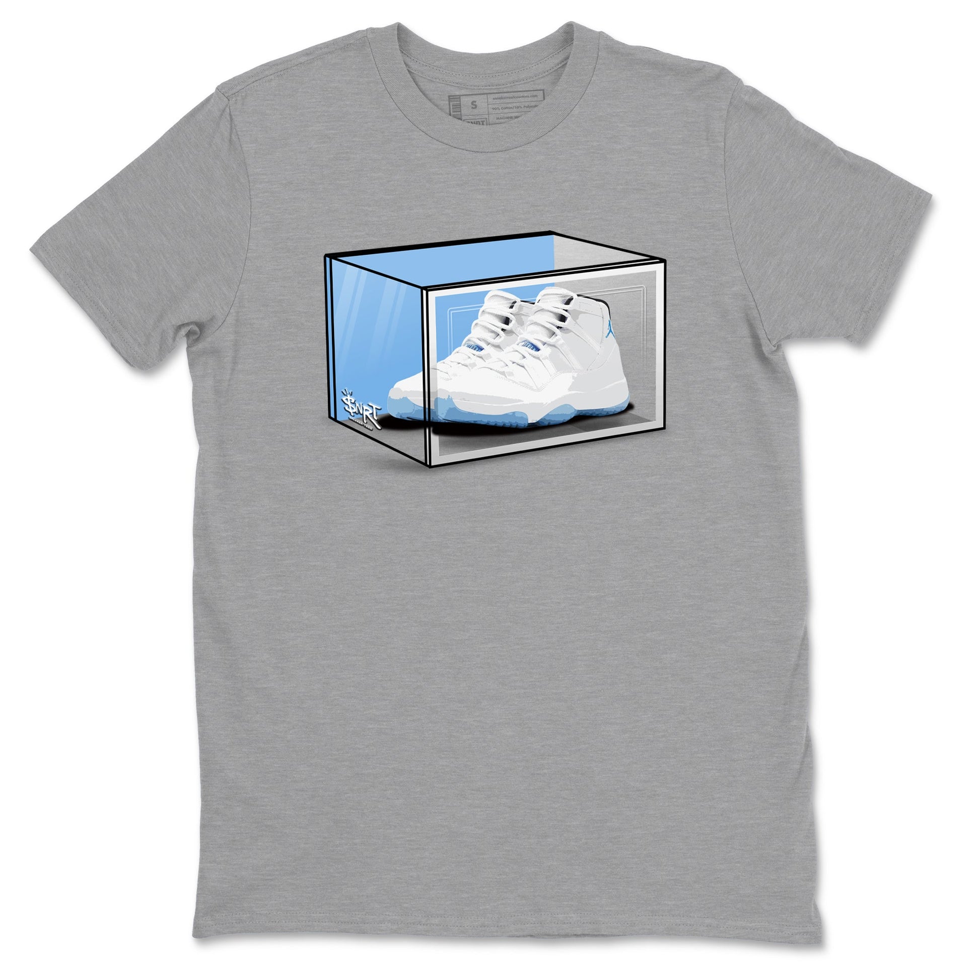 11s Legend Blue shirts to match jordans Shoe Box best t shirts to wear with jordans AJ11 Retro Legend Blue match shoes to clothes SNRT Sneaker Tees unisex cotton Heather Grey 2 shirts