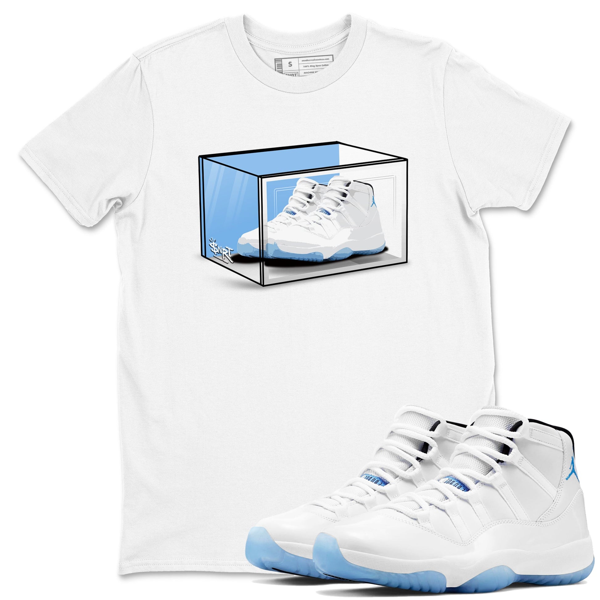11s Legend Blue shirts to match jordans Shoe Box best t shirts to wear with jordans AJ11 Retro Legend Blue match shoes to clothes SNRT Sneaker Tees unisex cotton White 1 shirts