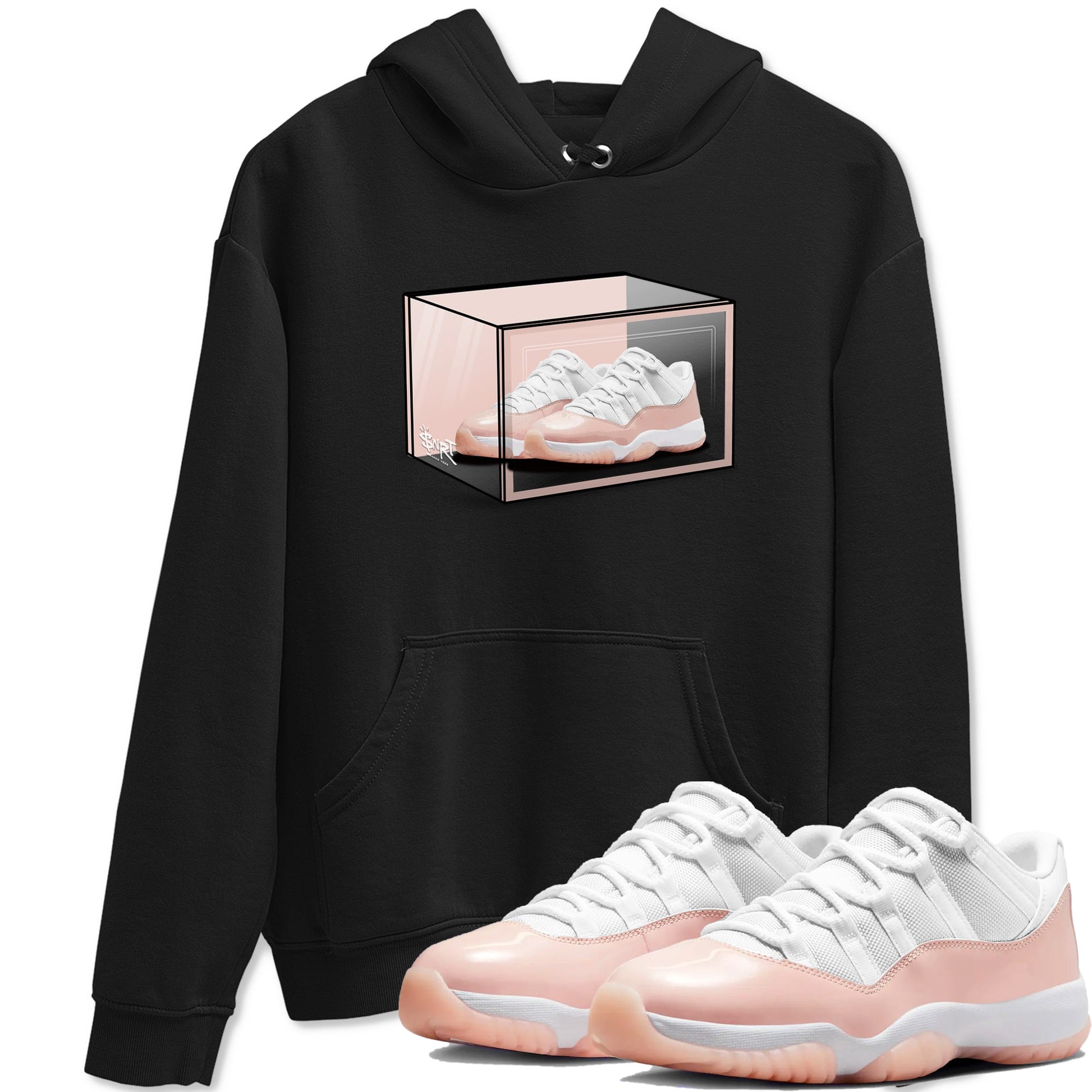 Air Jordan 11 Low Legend Pink shirts to match jordans Shoe Box sneaker match tees 11s Legend Pink SNRT Sneaker Tees streetwear brand Black 1 unisex cotton tee