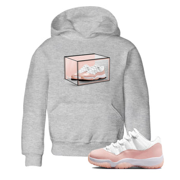 Air Jordan 11 Low Legend Pink shirts to match jordans Shoe Box sneaker match tees 11s Legend Pink SNRT Sneaker Tees streetwear brand Baby and Youth Heather Grey 1 cotton tee