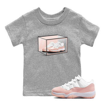 Air Jordan 11 Low Legend Pink shirts to match jordans Shoe Box sneaker match tees 11s Legend Pink SNRT Sneaker Tees streetwear brand Baby and Youth Heather Grey 1 cotton tee