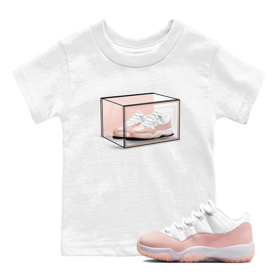 Air Jordan 11 Low Legend Pink shirts to match jordans Shoe Box sneaker match tees 11s Legend Pink SNRT Sneaker Tees streetwear brand Baby and Youth White 1 cotton tee