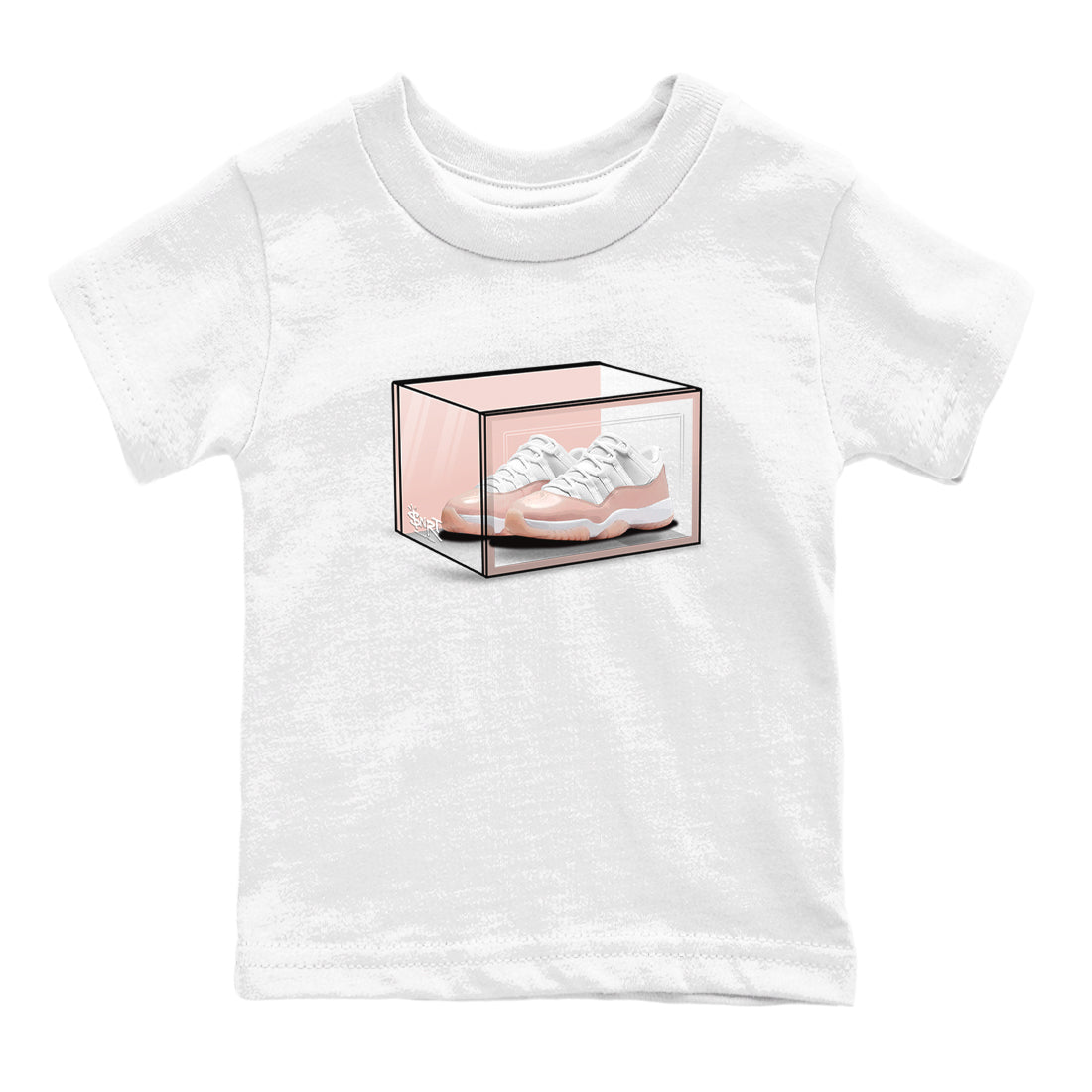 Air Jordan 11 Low Legend Pink shirts to match jordans Shoe Box sneaker match tees 11s Legend Pink SNRT Sneaker Tees streetwear brand Baby and Youth White 2 cotton tee