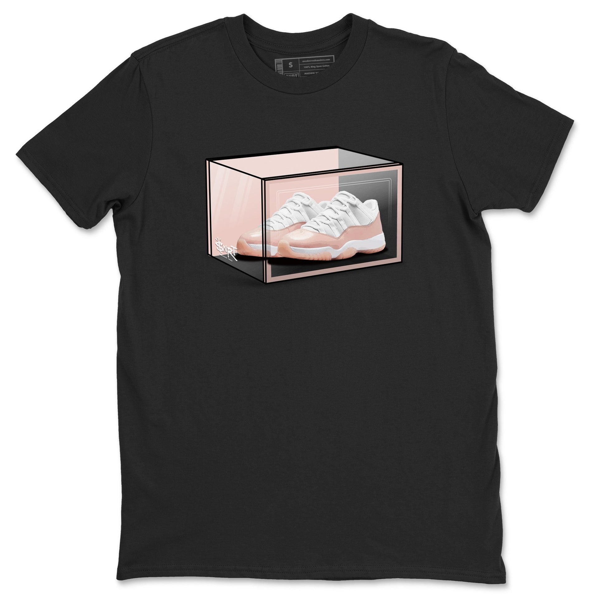 Air Jordan 11 Low Legend Pink shirts to match jordans Shoe Box sneaker match tees 11s Legend Pink SNRT Sneaker Tees streetwear brand Black 2 unisex cotton tee