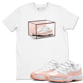 Air Jordan 11 Low Legend Pink shirts to match jordans Shoe Box sneaker match tees 11s Legend Pink SNRT Sneaker Tees streetwear brand White 1 unisex cotton tee