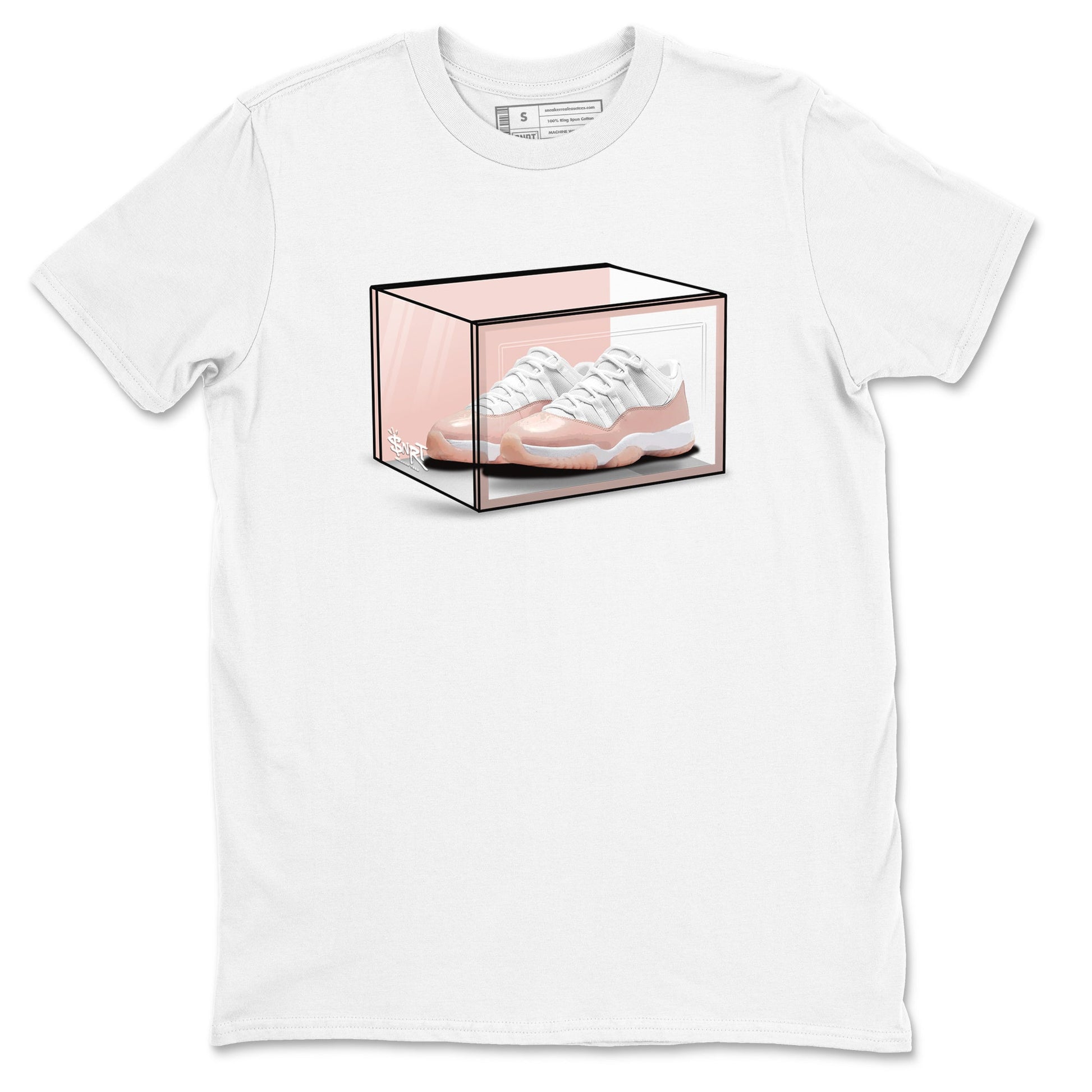 Air Jordan 11 Low Legend Pink shirts to match jordans Shoe Box sneaker match tees 11s Legend Pink SNRT Sneaker Tees streetwear brand White 2 unisex cotton tee