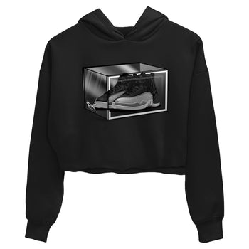 12s Black Wolf Grey shirts to match jordans Shoe Box sneaker match tees Air Jordan 12 Black Wolf Grey match shoes to clothes SNRT Sneaker Tees unisex cotton Black 2 crop tee