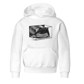 12s Black Wolf Grey shirts to match jordans Shoe Box sneaker match tees Air Jordan 12 Black Wolf Grey match shoes to clothes SNRT Sneaker Tees Youth Baby White 2 tee