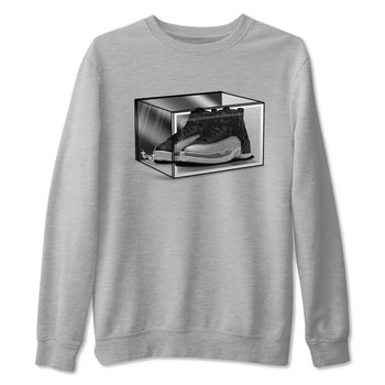 12s Black Wolf Grey shirts to match jordans Shoe Box sneaker match tees Air Jordan 12 Black Wolf Grey match shoes to clothes SNRT Sneaker Tees unisex cotton Heather Grey 2 shirts