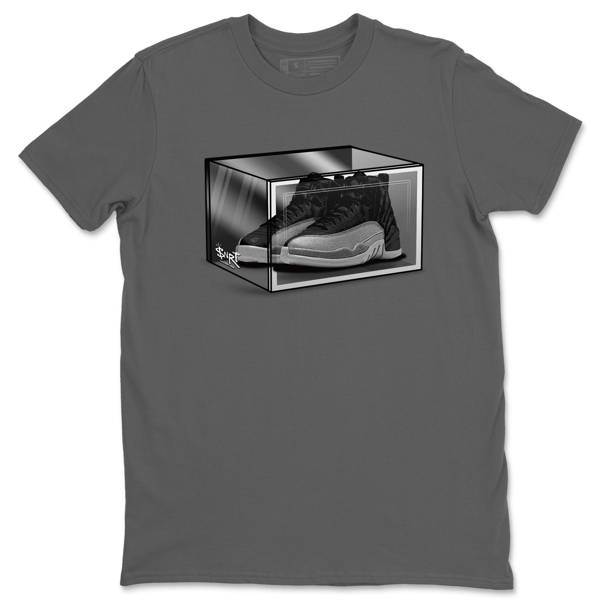 12s Black Wolf Grey shirts to match jordans Shoe Box sneaker match tees Air Jordan 12 Black Wolf Grey match shoes to clothes SNRT Sneaker Tees unisex cotton Cool Grey 2 shirts