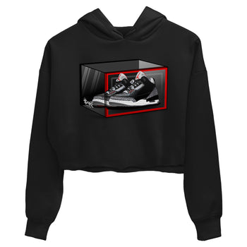 3s Black Cement shirts to match jordans Shoe Box sneaker match tees Air Jordan 3 Retro OG Black Cement match shoes to clothes SNRT Sneaker Tees unisex cotton Black 2 crop tee