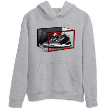 3s Black Cement shirts to match jordans Shoe Box sneaker match tees Air Jordan 3 Retro OG Black Cement match shoes to clothes SNRT Sneaker Tees unisex cotton Heather Grey 2 shirts