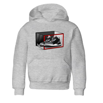 3s Black Cement shirts to match jordans Shoe Box sneaker match tees Air Jordan 3 Retro OG Black Cement match shoes to clothes SNRT Sneaker Tees Youth Baby Heather Grey 2 tee