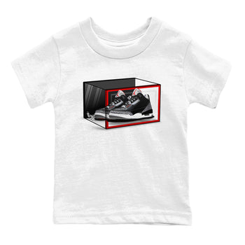 3s Black Cement shirts to match jordans Shoe Box sneaker match tees Air Jordan 3 Retro OG Black Cement match shoes to clothes SNRT Sneaker Tees Youth Baby White 2 tee