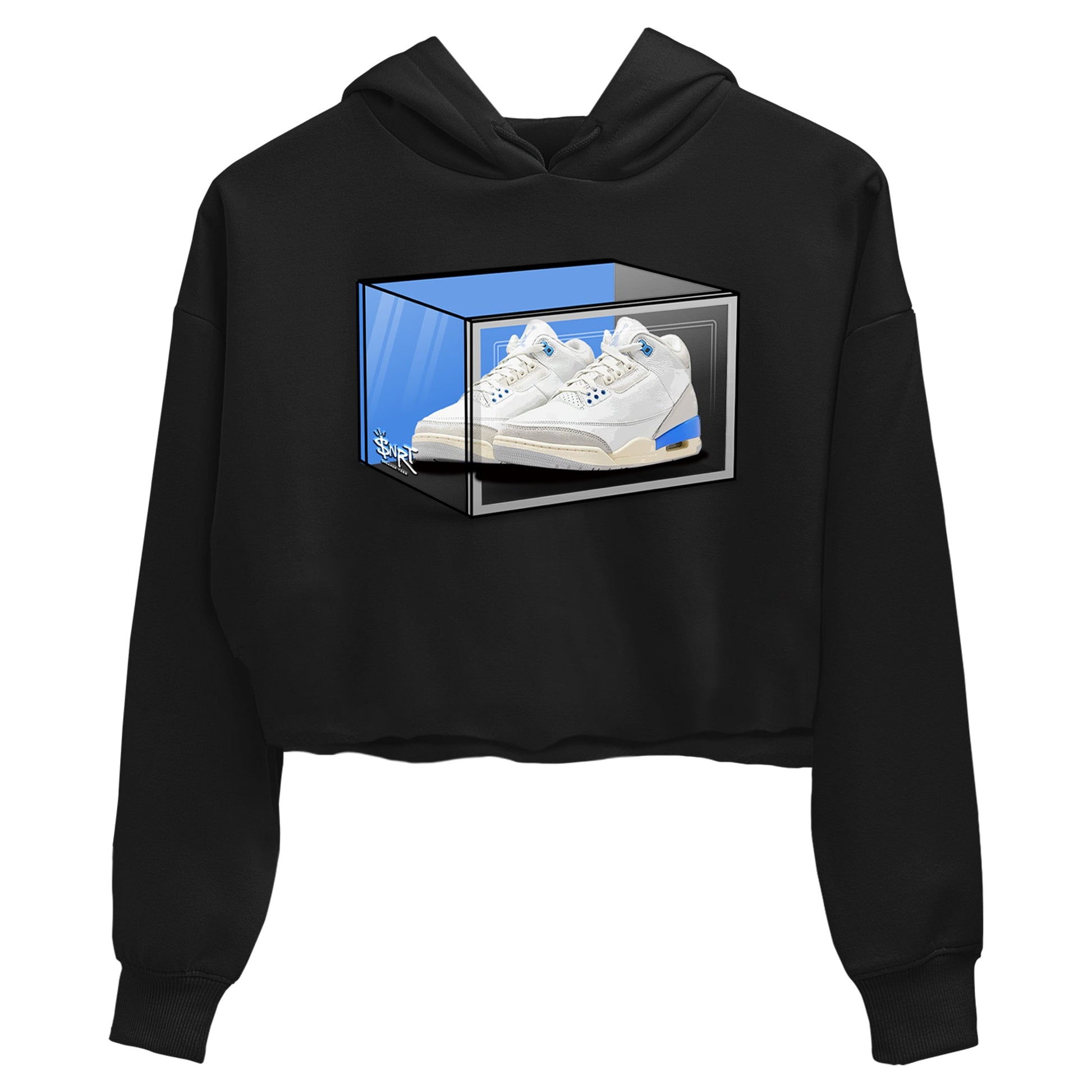 Air Jordan 3 Lucky Shorts shirts to match jordans Shoe Box sneaker match tees Air Jordan 3 Retro Lucky Shorts match shoes to clothes SNRT Sneaker Tees unisex cotton Black 2 crop tee