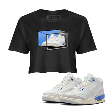 Air Jordan 3 Lucky Shorts shirts to match jordans Shoe Box sneaker match tees Air Jordan 3 Retro Lucky Shorts match shoes to clothes SNRT Sneaker Tees unisex cotton Black 1 crop tee