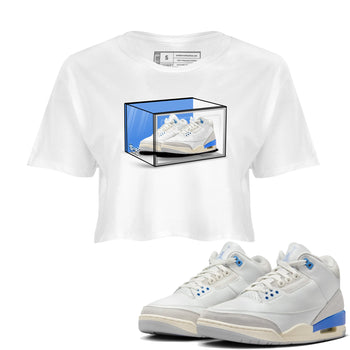 Air Jordan 3 Lucky Shorts shirts to match jordans Shoe Box sneaker match tees Air Jordan 3 Retro Lucky Shorts match shoes to clothes SNRT Sneaker Tees unisex cotton White 1 crop tee