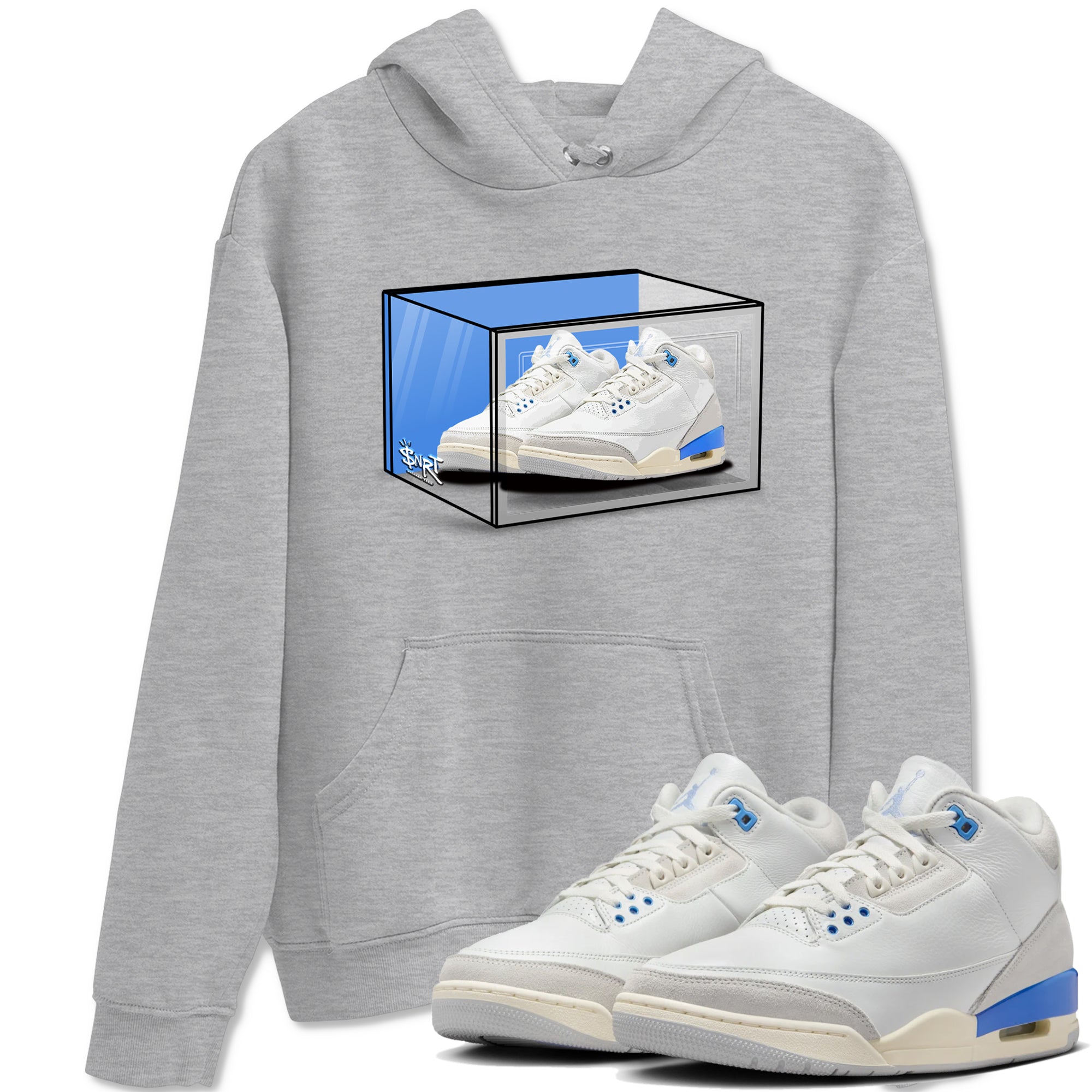 Air Jordan 3 Lucky Shorts shirts to match jordans Shoe Box sneaker match tees Air Jordan 3 Retro Lucky Shorts match shoes to clothes SNRT Sneaker Tees unisex cotton Heather Grey 1 shirts